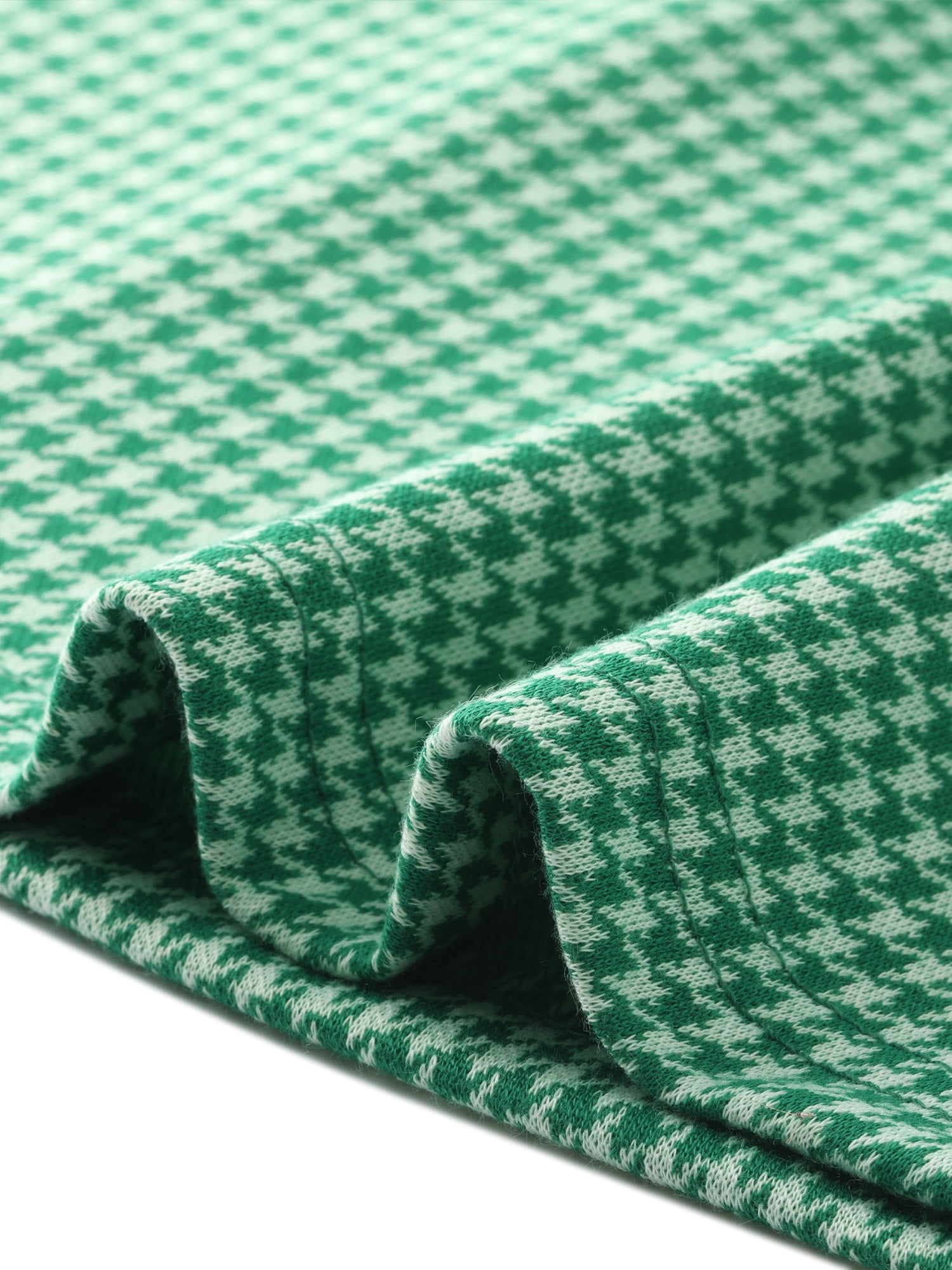 DARING DIVA Women's Plaid Dress Sleeveless A Line Houndstooth Work Dress XS Green