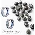 thumbnail image 6 of Viking Hoop Earrings Sterling Silver Abablone Shell Norse Rune Huggie Hoop Earrings Viking Jewelry Gift for Men, 6 of 6