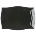 thumbnail image 2 of Efavormart 50 Pack- 12" Black Plastic Disposable Rectangular Serving Trays Plates - With Glossy Finish and Wave Trimmed Rim, 2 of 5