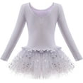 thumbnail image 3 of Dancina Girls Long Sleeve Leotard Sparkle Tutu Dress - Soft & Stretchy Ballerina Outfit for Ballet Class, Dance Recitals & Dress-Up, 3 of 4