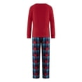 thumbnail image 4 of Family Matching Christmas Pajamas Set Solid Color Long Sleeve Tops Plaid Pants for Adult Kids Baby Dog Sleepwear, 4 of 10