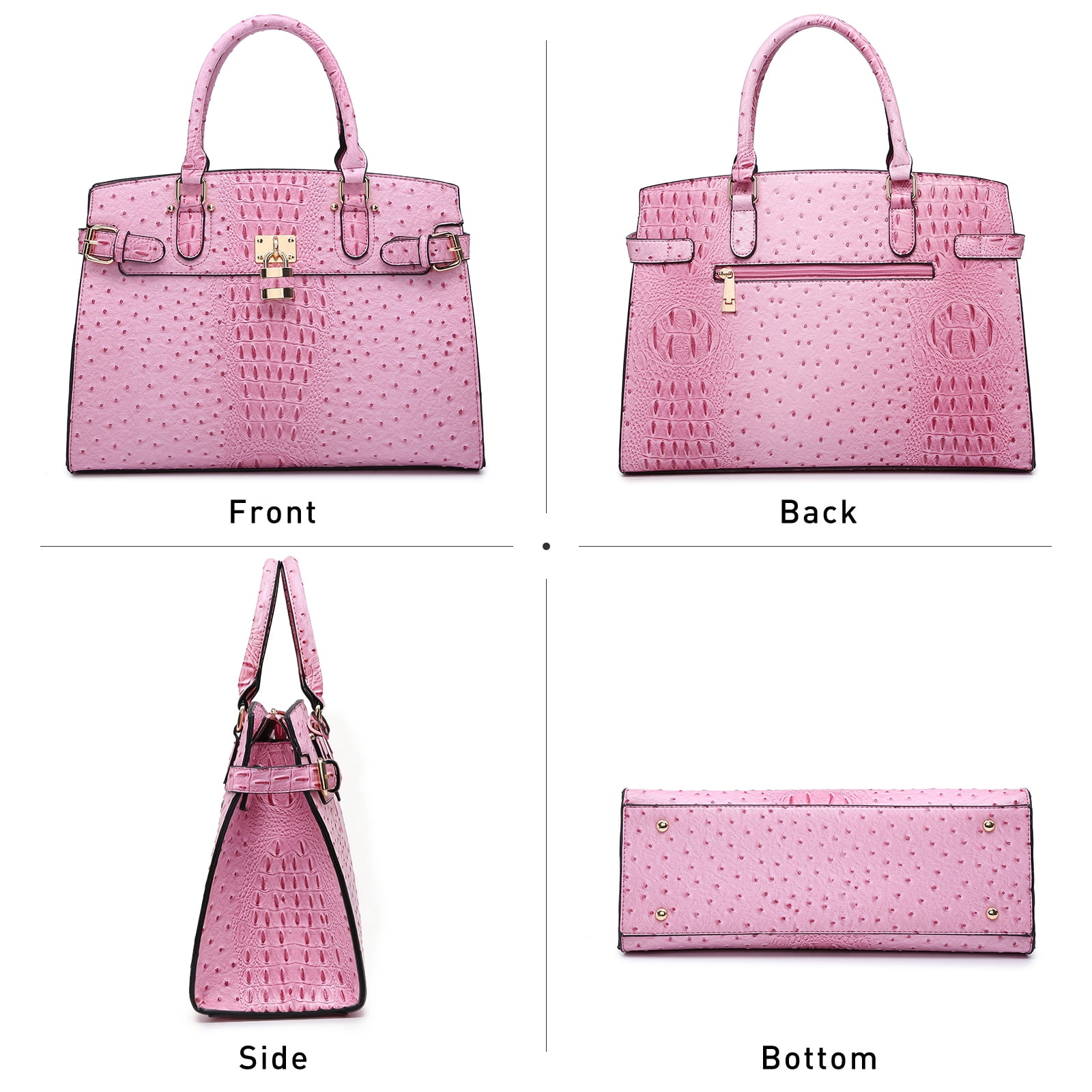 Top Handle Tote Handbags Work Shoulder Bags with Matching Wristlet Wallet for Women
