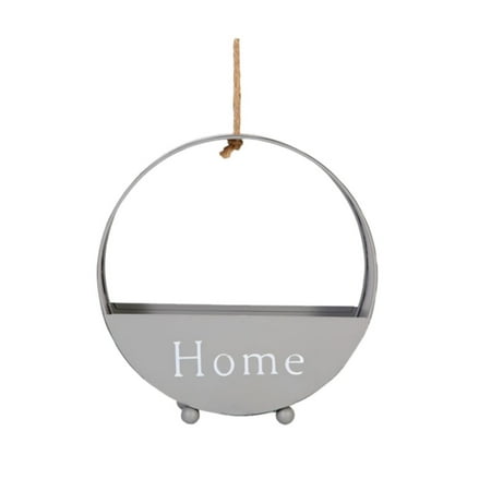 

Veki Tin Round Wall Hanging Crafts Living Room Dining Room Wall Flower Basket Decoration Pendant Stain Glass Birds on A Wire