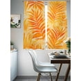 thumbnail image 5 of Sheer Curtains 72 Inches Long, Botanical Orange Yellow Light Filtering Window Curtains for Living Room, Modernism Tropical Palm Leaf Rod Pocket Voile Sheer Curtain Drapes, 52"W x 72"L, 2 Panels, 5 of 8