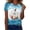 Blue #211, variant on Easter Ladies Tshirts Bunny Crew Neck Plus Size Shirt Eggs 2026 Spring Tops Funny Cute Short Sleeve Tee Gray S