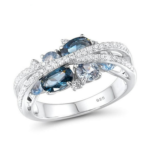 Naierhg Women Ring X Shape Cubic Zirconia Jewelry Vintage Bright Luster Ring for Daily Wear