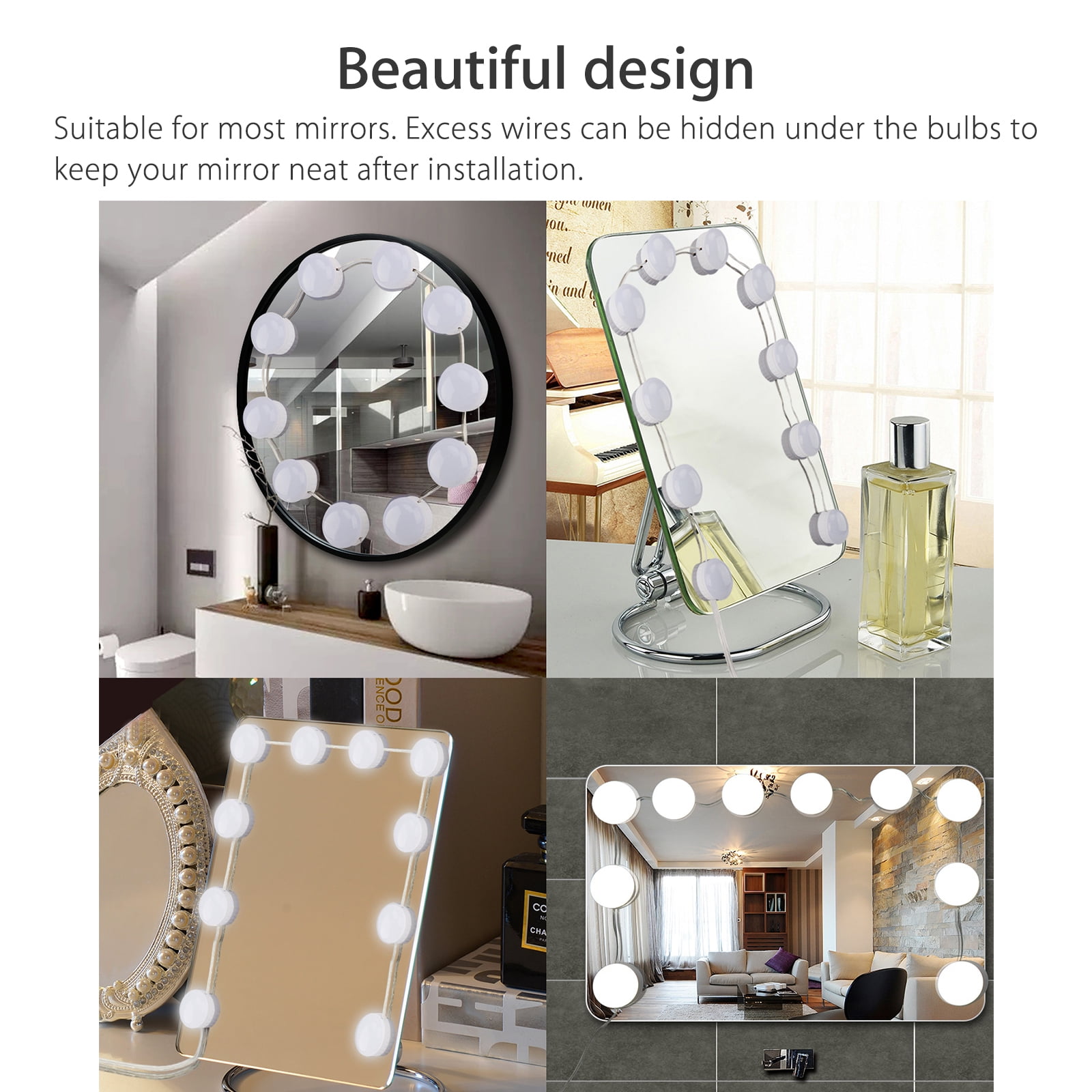 Hollywood Mirror Lights For Dressing Table Or Vanity Set Stick On Led Mirror Light Kit For