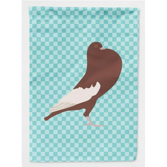 Caroline's Treasures BB8128GF English Pouter Pigeon Blue Check Flag Garden Size , Small, multicolor