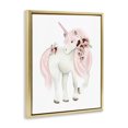 thumbnail image 3 of Stupell Industries Cottage Pastel Floral Unicorn Gold Floating Frame Canvas Art, 25 x 31, by Studio Q, 3 of 8