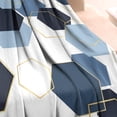 thumbnail image 3 of Blue Gold Hexagon Marble Blanket,Comfortable Soft Lamb Wool Throw Blanket,All Season,Warm Lightweight Blankets for Sofa Bed Couch Living Room Chair,60"x80", 3 of 4