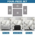 thumbnail image 5 of SCRAWLGOD Marble Print White Recliner Chair Covers 4-Pieces, Stretch Recliner Cover for Living Room Recliner, Washable Reclining Chair Cover Soft Furniture Protector for Pets, 5 of 7