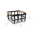 thumbnail image 5 of Simplify 4 Pack Square Metal Decorative Storage Basket with Bamboo Handles in Black, 5 of 5