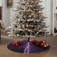 thumbnail image 5 of Daiia Thunderstorm Violet Purple Drawing Merry Christmas Tree Skirt , Xmas Large Lace-up Tree Skirt, Santa Snowflakes Rustic Home Decorations New Year Party Farmhouse Decor-48", 5 of 7
