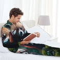 thumbnail image 5 of KLL Forest Plant Raccoon Sleepwear Mens Flannel Pajamas,Long Cotton Pj Set, 5 of 7