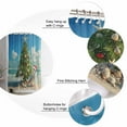 thumbnail image 5 of Extra Long Shower Curtain 72x84 Inch, Coastal Christmas Shower Curtain Waterproof Bathroom Decor Xmas Tree Beach Nuatical Fabric Bath Curtain Set Accessories with Hooks, 5 of 6
