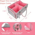 thumbnail image 6 of LEUCHTAMOR Baby Diaper Caddy Organizer for Girl Boy Large Nursery Storage Bin Basket Portable Felt Tote Bag for Changing Table and Car Baby Shower Gifts Newborn Essentials-Pink, 6 of 8