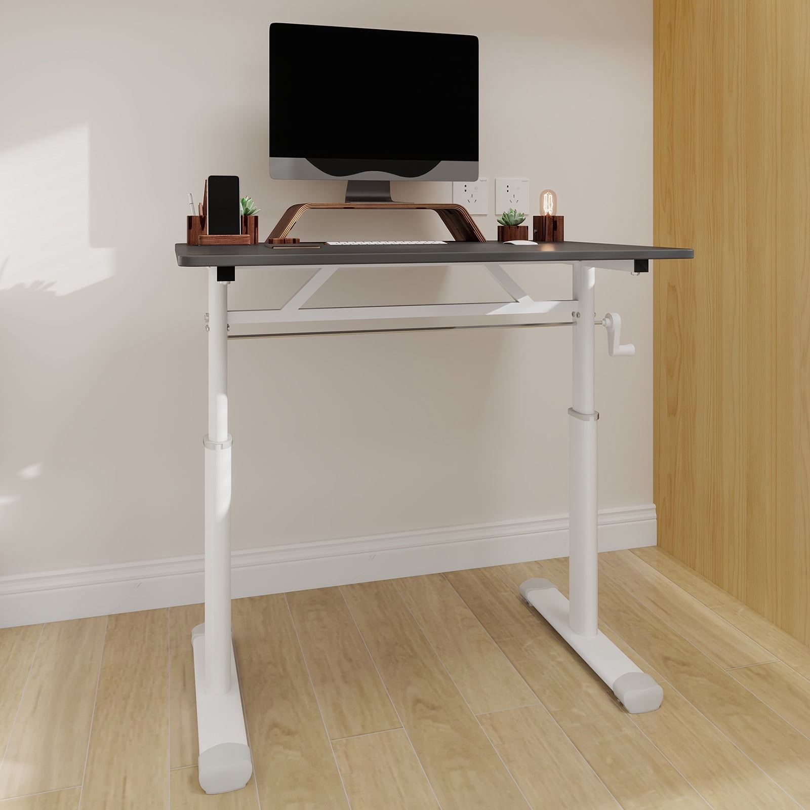 Yoneston 32" x 24" Height Adjustable Computer Desk, Home Office Standing Up Desk for Students,Teen and Adults, Grey