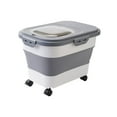 thumbnail image 1 of Dog Cat Food Storage Container Collapsible Dog Food Container with Transparent Sliding Lid Moistureproof Airtight Tank Rice Case for Snacks Gray, 1 of 8