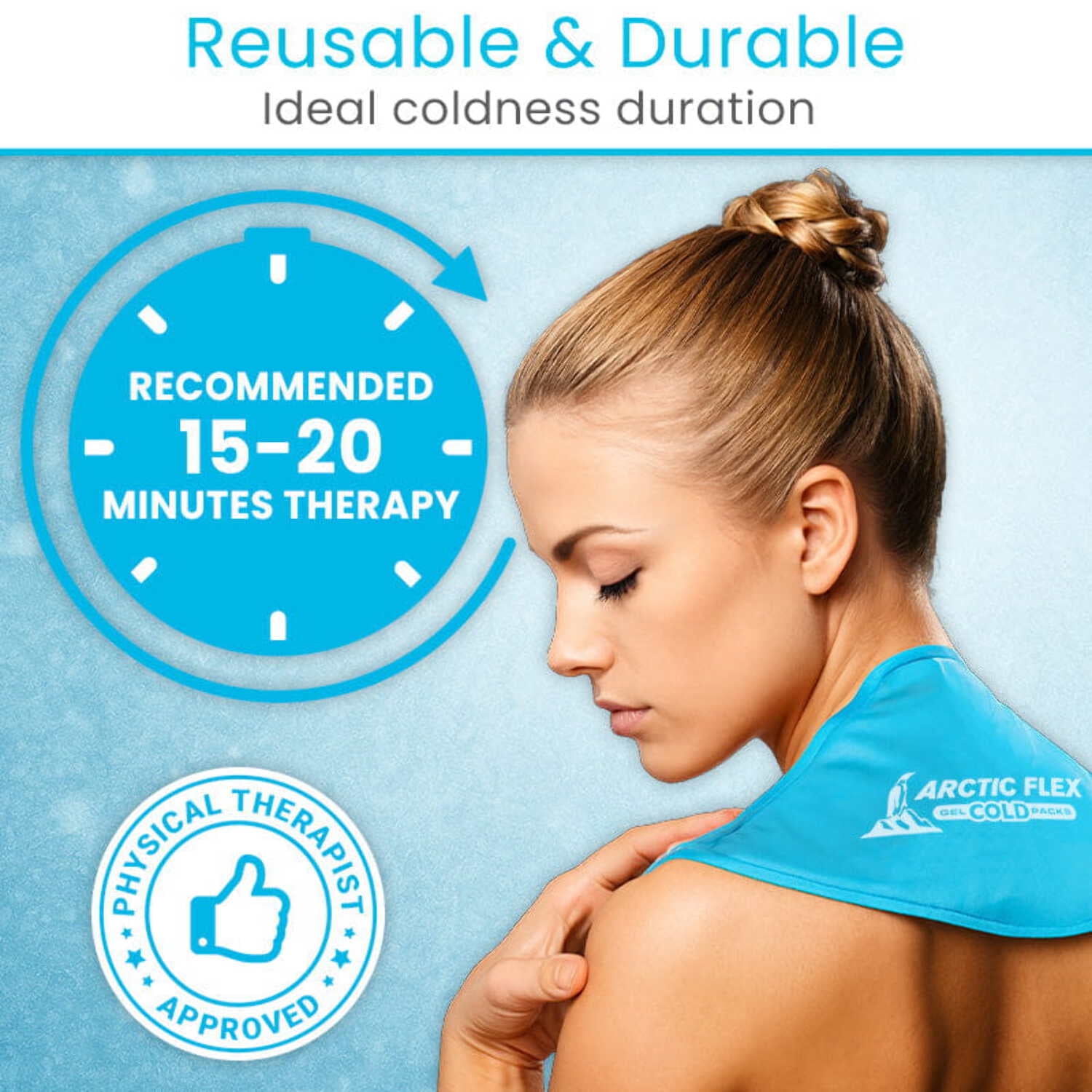 Vive Neck Ice Pack Wrap, Reusable Gel Ice Pack for Neck Shoulders, Cold Compress Therapy for Pain Relief, Injuries, Swelling