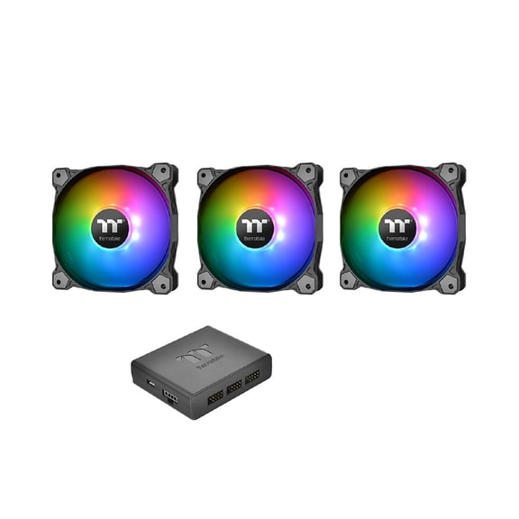 Thermaltake Pure Plus 12 RGB Software Enabled Case Fan - Three Pack - 120mm