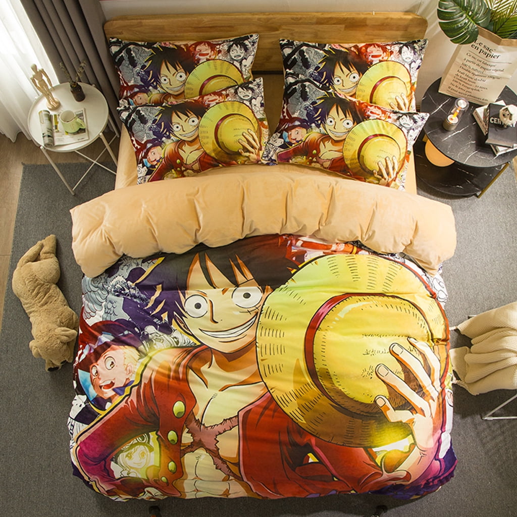 Anime Bed Cover Set Twin Size Cartoon Bed Sets 3D Print Cute Duvet