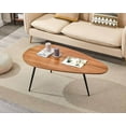 thumbnail image 2 of Modern Coffee Table White Oval Coffee Tables for Living Room Simple Center Table for Small Space Home Office Easy Assembly 22.2" D x 42.5" W x 17.1" H, 2 of 7