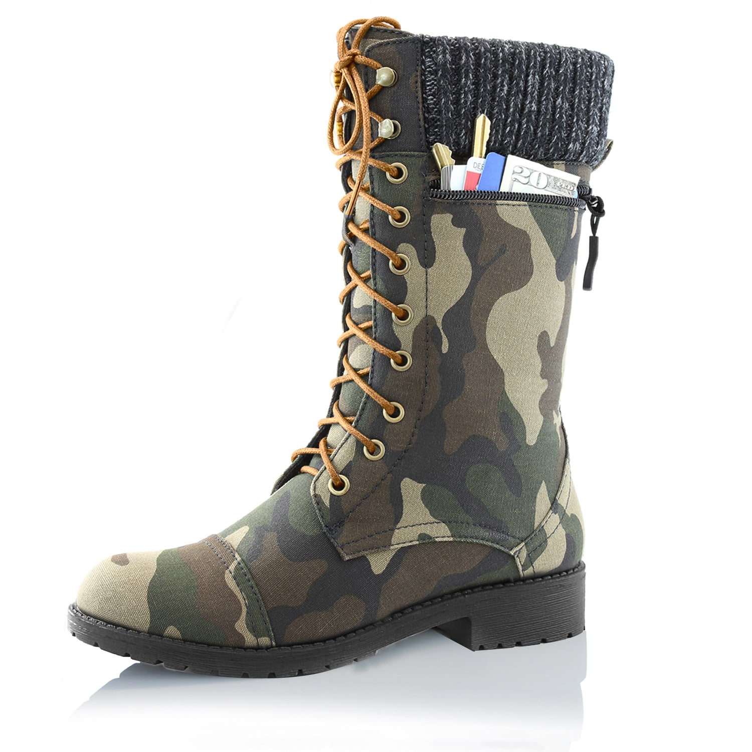 women sexy christmas element lace up low heel warm boots