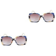 2 Pack Outdoor Sunglasses Pearls Box Uv Protection Lentes Para Mujer De Sol Woman