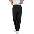 thumbnail image 3 of Efsteb Women Stretch Straight Leg Pants Elastic Waist Lightweight Work Pants Casual Lounge Athletic Trousers with Pockets (Black,XXXL), 3 of 7