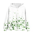 thumbnail image 1 of Chandail à Capuche pour Garçons de la Saint-Patrick, Manches Longues, Col Rond Imprimé avec Poche avant, Vert, Taille 100 cm, Quatre Saisons, 1 of 9
