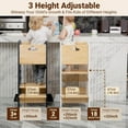 thumbnail image 2 of Toddler Standing Tower Adjustable Height - Super Stable Kids Kitchen Stool Helper - 3 Levels Adjustable Wooden Toddler Kitchen Stool (Natural & White), 2 of 8