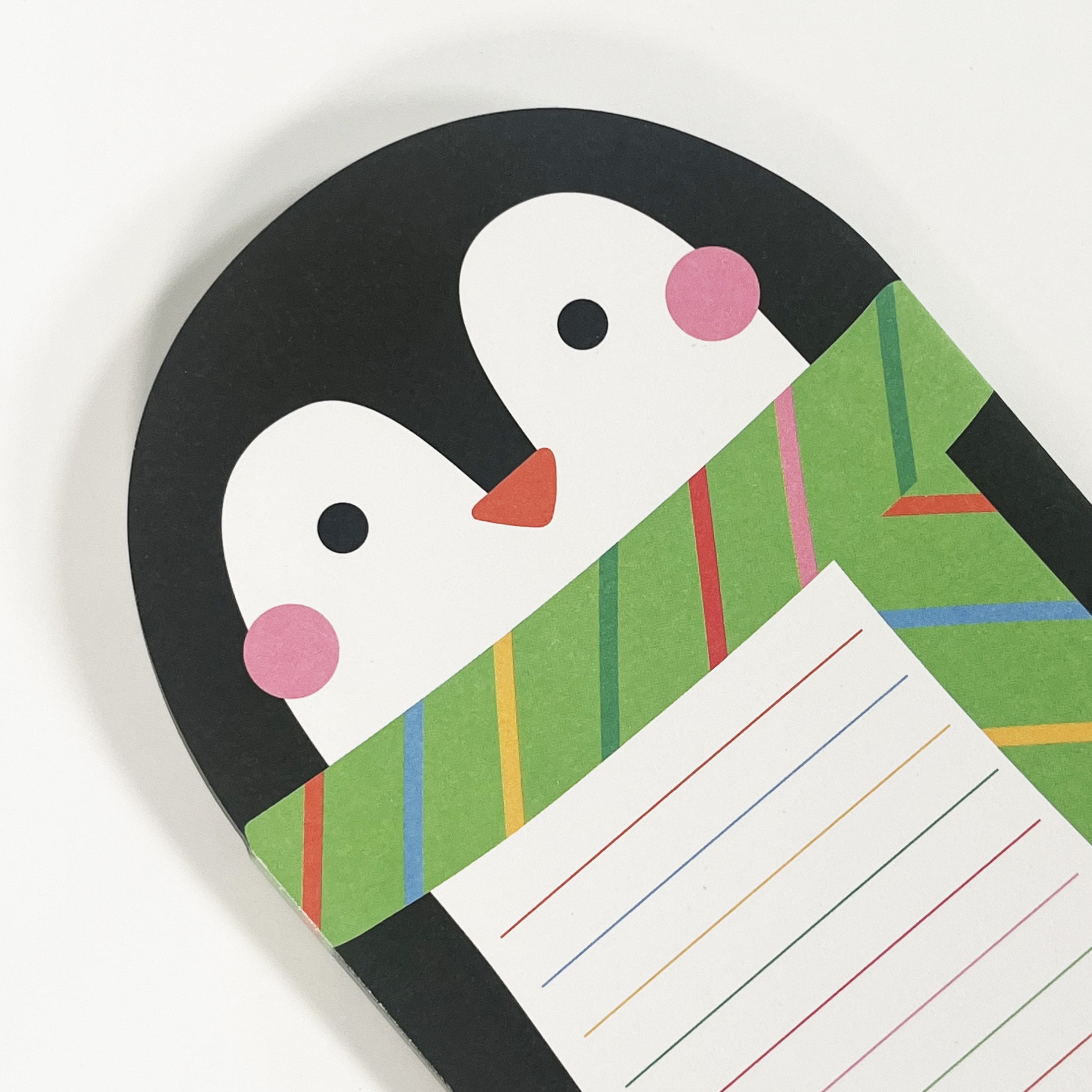 Holiday Time Green Scarf Penguin Christmas Paper List Pad, Party Favors