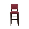 thumbnail image 3 of Pemberley Row Faux Leather Dark Red Bar Stool Rectangular Foam Padded Seat 30" Unassembled, 3 of 10