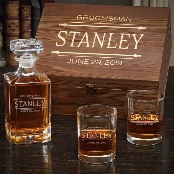 Stanford Personalized Carson Whiskey Decanter Set with Eastham Glasses