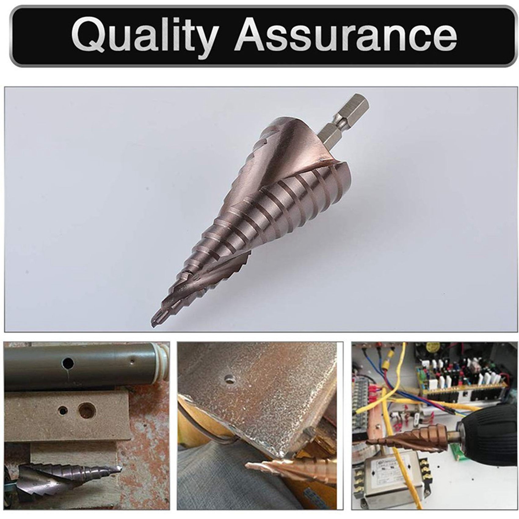 2X M35 HSS Co Step Drill Bit Cobalt Cone Drill Bits 4-32mm Wood Stainless Steel Metal Hole Saw Tool Set Hex,2 * 4-32mm Drilling Bit,Bronze