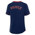 thumbnail image 3 of Women's Fanatics Navy Atlanta Braves League Diva Star Raglan V-Neck T-Shirt, 3 of 5