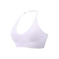 thumbnail image 4 of Deago Halter Bra for Women Longline Yoga Sports Bra Wireless Seamless Padded Backless Bralette with Adjustable Strap (White, M), 4 of 9