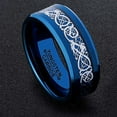 thumbnail image 2 of Wedding Rings Men & Women 8mm Blue Tungsten Wedding Band Silver Celtic Knot, 2 of 7