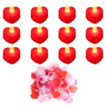 thumbnail image 1 of Corazón Forma LED Velas Sin Llama LED Té Luz Vela Roja Luz con Artificial Rosa Pétalos para Romántica Noche San Valentín Día Aniversario Boda Cumpleaños, 12 Paquete, 1 of 7