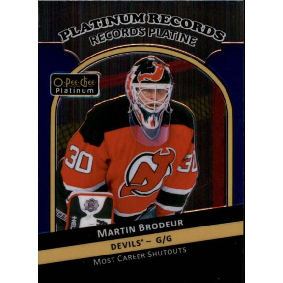 2017-18 O-Pee-Chee Platinum Platinum Records #PR-10 Martin Brodeur NJ Devils NHL Hockey Trading Card