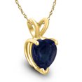 thumbnail image 2 of SZUL Women's 14K Yellow Gold 4MM Heart Sapphire Pendant, 2 of 5