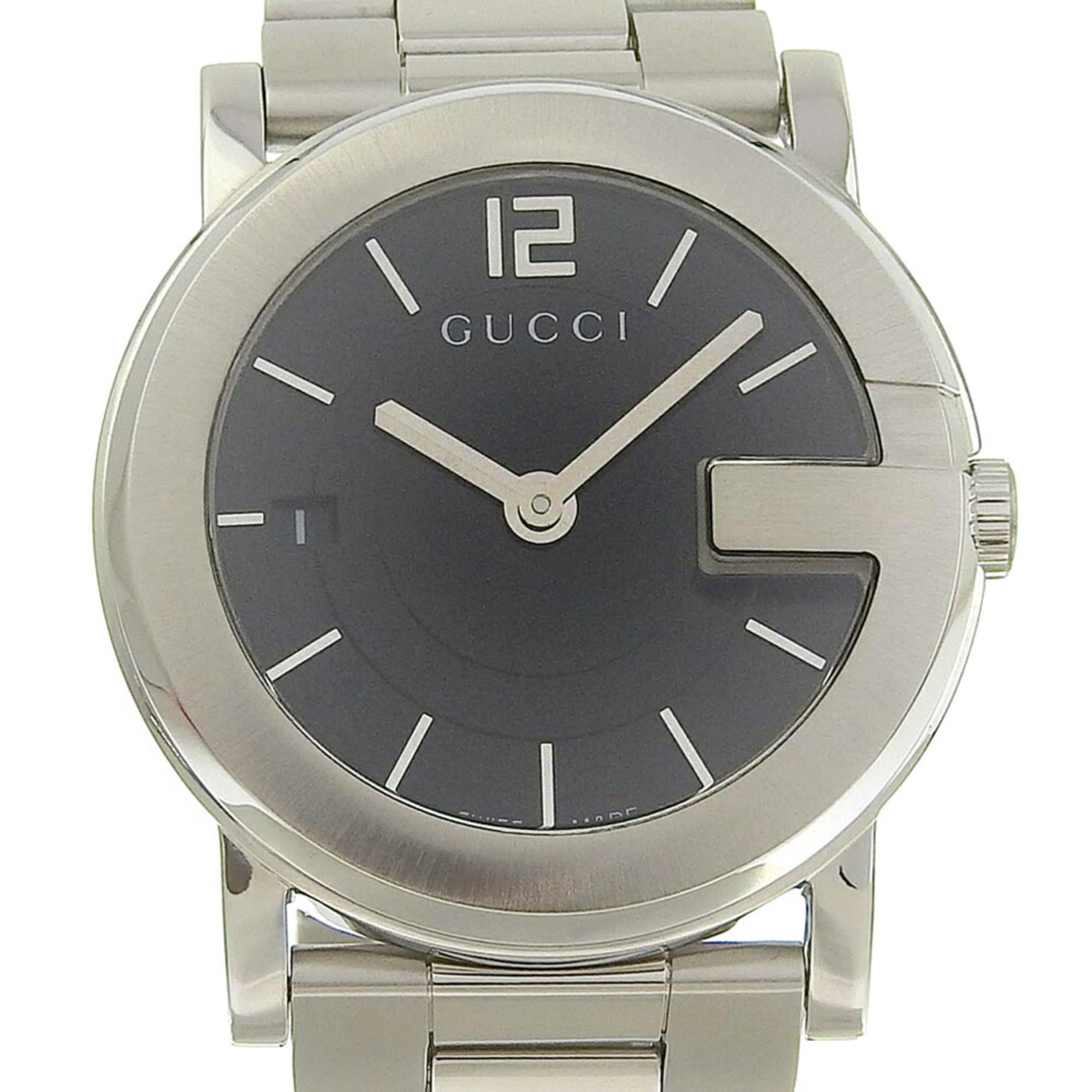 Used Gucci GUCCI G Logo Boys Quartz Battery Watch Bar Index Black Dial ...