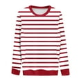 thumbnail image 3 of Hvyesh Women's Stripe Nursing Shirts for Breastfeeding with Hidden Zipper Long Sleeves Maternity Tops, 3 of 4