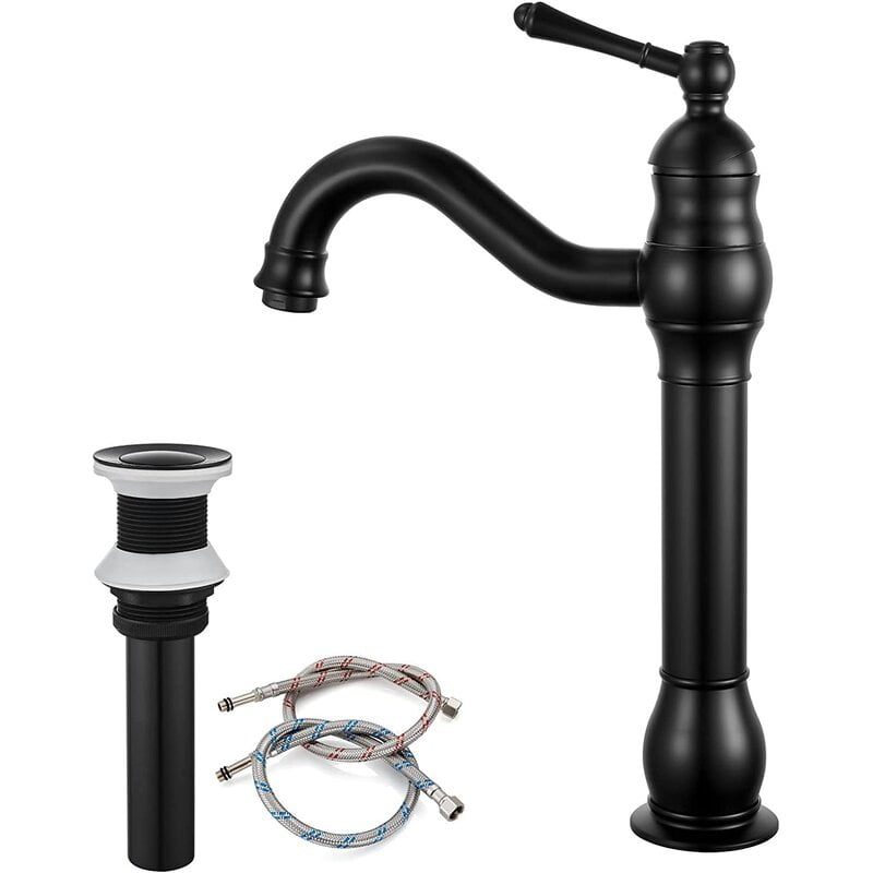 Details about   Black Waterfall Glass Spout Bathroom Basin Sink Mixer Chrome Faucet 1 Handle Tap 