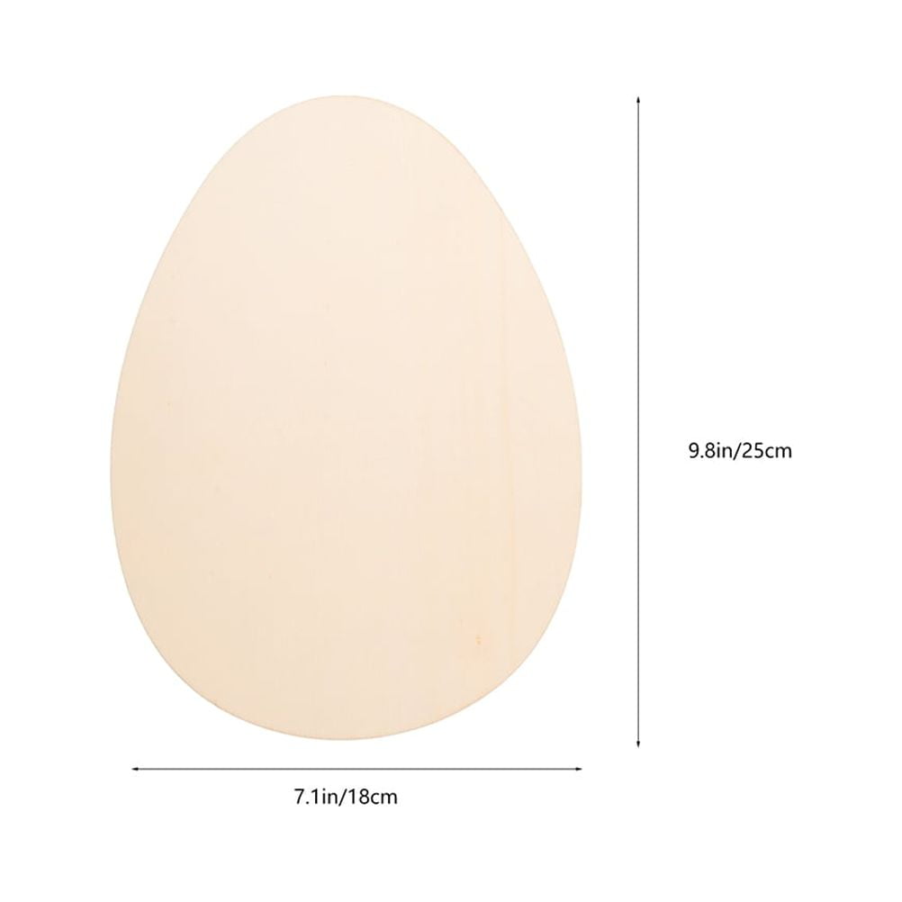 RENACLIPY 12Pcs Unfinished Light Yellow Wooden Easter Egg Cutouts for DIY Crafts and Spring Party Decorations