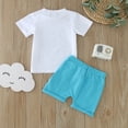 thumbnail image 5 of Gerichy Toddler Boys Clothes Toddler Boys Summer 2PCS Outfits Letter Print Short Sleeve Shirt Top Shorts Set Outfit Embroidered T Shirt Shorts Set Cartoon Rabbit Printed Pullover Pants Outfits, 5 of 8