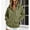 Army Green, variant on Womens Hooded Jacket Long Sleeve Quarter Button Placket Coat with Mitten Cuffs Casual Warm Winter Outerwear Top for Weekend Wear