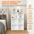 thumbnail image 4 of Librero Organizador de Cubos, Estante de Exhibición Independiente, Cubos Apilables, Combinación Libre, Libreros de Exhibición para Sala, Dormitorio, Gabinete de Almacenamiento Blanco 1PZ, 4 of 4