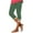 Green, variant on Wenyuyu Capri Leggings for Women Tummy Control Knee Length Leggings Summer Cropped Pants Lace Trim Casual Comfy Capris Army Green L