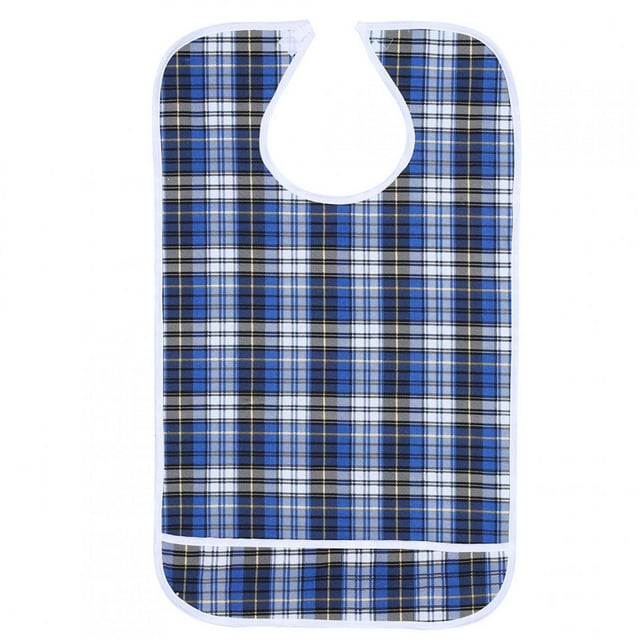 Babero impermeable para comidas de adultos mayores, reutilizable, con bolsillo, protector de ropa